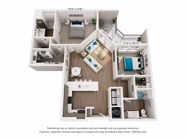 The Seaside 213 floor plan